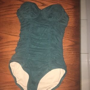 A very soft and and cute dark green one piece